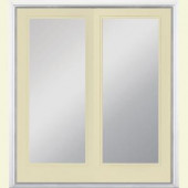 Masonite 72 in. x 80 in. Golden Haystack Steel Prehung Left-Hand Inswing 1 Lite Patio Door Vinyl Frame with No Brickmold