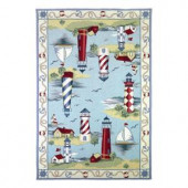 Kas Rugs Lighthouse View Blue 3 ft. 6 in. x 5 ft. 6 in. Area Rug
