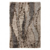Kas Rugs Shag Finesse 2 Silver/Black 5 ft. x 7 ft. Area Rug