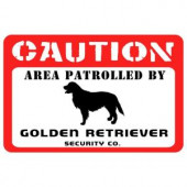 Bungalow Flooring Printed Caution: Golden Retriever 17.5 in. x 26.5 in. Pet Mat