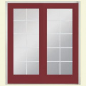 Masonite 72 in. x 80 in. Red Bluff Prehung Right-Hand Inswing 10 Lite Fiberglass Patio Door with No Brickmold