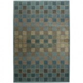 Rizzy Home Bellevue Checkers Teal 3 ft. 3 in. x 5 ft. 3 in. Area Rug