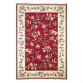 Kas Rugs Morning Vines Crimson/Ivory 2 ft. 6 in. x 4 ft. 2 in. Area Rug
