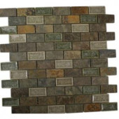 Splashback Tile Roman Selection Emperial Slate 12 in. x 12 in. Mixed Materials Floor and Wall Tile