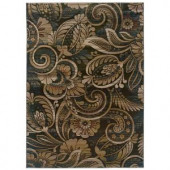 LR Resources Hints of Sage Floral Play 5 ft. 3 in. x 7 ft. 6 in. Plush Indoor Area Rug