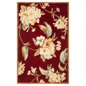 Kas Rugs Floral Perfection Ruby 5 ft. 3 in. x 8 ft. 3 in. Area Rug
