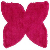 LR Resources Senses Butterfly Pink 5 ft. x 5 ft. Plush Indoor Area Rug