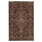 Home Decorators Collection Kenilworth Chocolate and Gold 2 ft. 6 in. x 12 ft. Area Rug