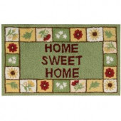 Home Sweet Home Green 18 in. x 30 in. Area Rug