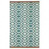 Kaleen Nomad Turquoise 3 ft. 6 in. x 5 ft. 6 in. Area Rug