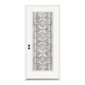 JELD-WEN Aspirations Full Lite Primed White Steel Entry Door with Brickmold