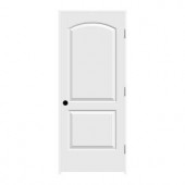 JELD-WEN Smooth 2-Panel Arch Top Solid Core Primed Molded Prehung Interior Door