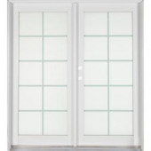 Ashworth Professional Series 72 in. x 80 in. White Aluminum/Wood French Patio Door with Brass Hardware