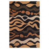 Kas Rugs Earthy Wave Charcoal 3 ft. 3 in. x 5 ft. 3 in. Area Rug