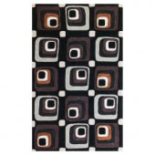 Kas Rugs Square Eyes Charcoal 3 ft. 3 in. x 5 ft. 3 in. Area Rug