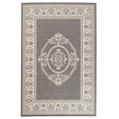 Home Decorators Collection Antique Medallion Gray and White 5 ft. 3 in. x 7 ft. 6 in. Area Rug