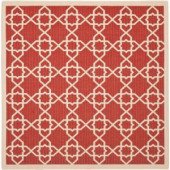 Safavieh Courtyard Red/Beige 7.8 ft. x 7.8 ft. Square Area Rug