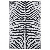 LA Rug Inc. Supreme Zebra Skin Black and White 7 ft. 10 in. x 11 ft. 3 in. Area Rug