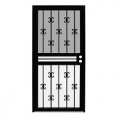Unique Home Designs Moorish Lace 30 in. x 80 in. Black Recessed Mount Outswing All Season Security Door