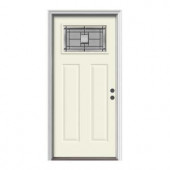 JELD-WEN Premium Monterey Craftsman Painted Steel Entry Door with Brickmold