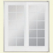 Masonite 72 in. x 80 in. White Right 10 Lite Fiberglass Patio Door with No Brickmold in Vinyl Frame