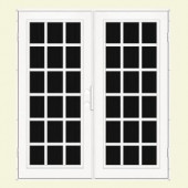 Unique Home Designs Classic French 60 in. x 80 in. White Right-Active Surface Mount Aluminum Security Door with Charcoal Insect Screen