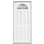 Masonite Providence Fan Lite Primed Smooth Fiberglass Entry Door with No Brickmold