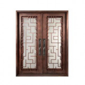 Iron Doors Unlimited Bel Sol Full Lite Painted Heavy Bronze Decorative Wrought Iron Entry Door