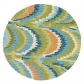 Loloi Rugs Olivia Life Style Collection Green Blue 3 ft. Round Area Rug