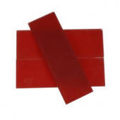 Splashback Tile Contempo 4 in. x 12 in. Lipstick Red Frosted Glass Tile