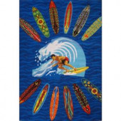LA Rug Inc. Surf Time Surfer Dude Multi Colored 39 in. x 58 in. Accent Rug
