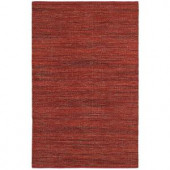 LR Resources Tribeca Red 7 ft. 9 in. x 9 ft. 9 in. Reversible Wool Dhurry Indoor Area Rug