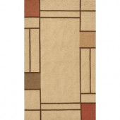Momeni Terrace Craftsman Beige 3 ft. 9 in. x 5 ft. 9 in. All-Weather Patio Area Rug