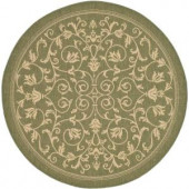 Safavieh Courtyard Olive/Natural 6.6 ft. x 6.6 ft. Round Area Rug