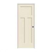 JELD-WEN Craftsman Smooth 3-Panel Solid Core Primed Molded Prehung Interior Door