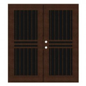 Unique Home Designs Plain Bar 60 in. x 80 in. Copperclad Right-active Surface Mount Aluminum Security Door with Charcoal Insect Screen