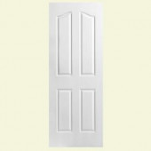 Masonite Safe-N-Sound Textured 4-Panel Arch Top Solid Core Primed Composite Interior Door Slab