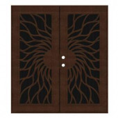 Unique Home Designs Sunfire 72 in. x 80 in. Copper Right-Hand Surface Mount Outswing Aluminum Security Door with Charcoal Insect Screen