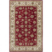 LR Resources Heritage Red/Ivory 5 ft. x 7 ft. 9 in. Plush Indoor Area Rug