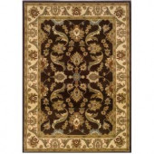 LR Resources Traditional Brown and Cream Rectangle 5 ft. 3 in. x 7 ft. 5 in. Plush Indoor Area Rug