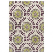 Kas Rugs Tapestry Weave Ivory/Purple 3 ft. 3 in. x 5 ft. 3 in. Area Rug