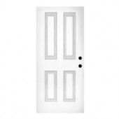 Steves & Sons Premium 4-Panel Primed White Steel Slab Entry Door