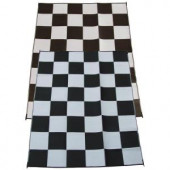 Fireside Patio Mats Racing Checks Black and White Checkered Flag 9 ft. x 12 ft. Polypropylene Indoor/Outdoor Reversible Patio/RV Mat