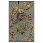 Kas Rugs All About Flowers Blue/Red 7 ft. 9 in. x 9 ft. 6 in. Area Rug