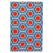 Home Decorators Collection Castleberry Navy and Coral 7 ft. x 9 ft. Area Rug