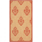 Safavieh Courtyard Natural/Red 2 ft. x 3.6 ft. Area Rug