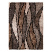 Kas Rugs Shag Finesse 10 Taupe/Grey 3 ft. 3 in. x 5 ft. 3 in. Area Rug