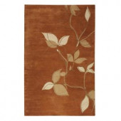 Leaves Terracotta 2 ft. 6 in. x 4 ft. 6 in. Area Rug