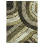Kas Rugs Shag Finesse 13 Green/Grey 3 ft. 3 in. x 5 ft. 3 in. Area Rug