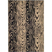 Martha Stewart Living Layered Faux Bois Coffee/Black 5 ft. 3 in. x 7 ft. 7 in. Indoor/Outdoor Area Rug